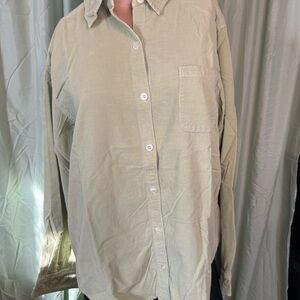 J Crew Light Weight Corduroy Button Front Shirt